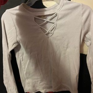 White crop top Hollister long sleeve